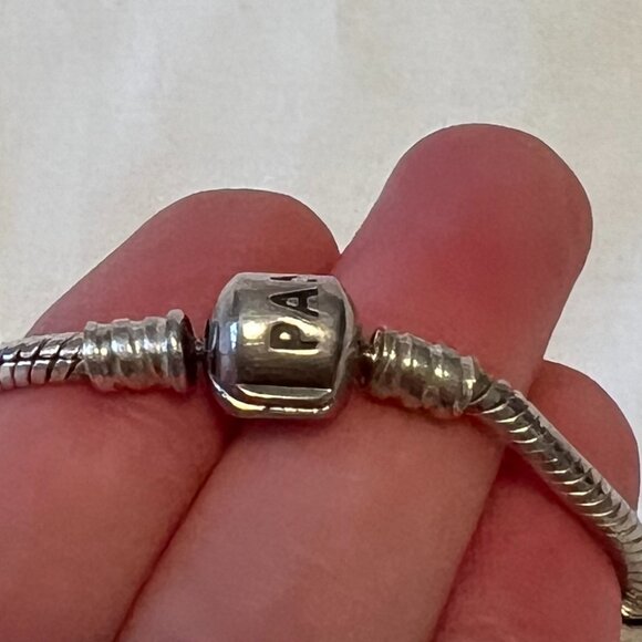 Pandora Moments Barrel Clasp Snake Chain Bracelet in Sterling Silver - Picture 2 of 4